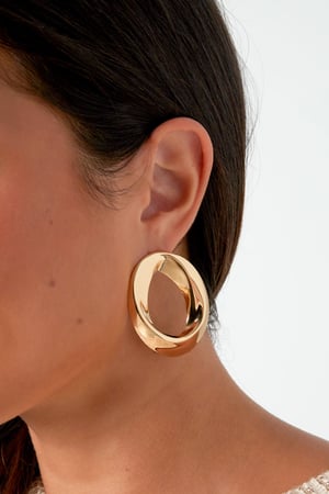 Open Ring earrings - Gold color h5 Picture2